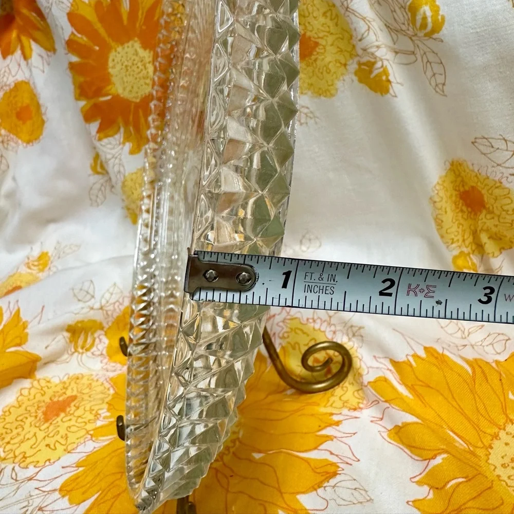 Vintage Indiana Glass Diamond Point Hostess Platter Serving Dish Jewelry Tray - Picture 3 of 7